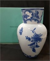 1996 "Tiffany Delft" Vase 9.5" tall made in