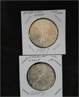 American Eagle Silver Dollars 1oz 2007 & 1997