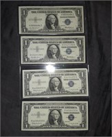 Silver Certificates 4pc in very good shape almost