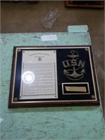 Navy Chief petty officer creed plaque