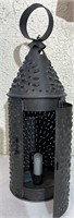 Punched metal candle lantern