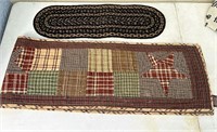 Quilted and rag rug table runners