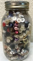 Quart jar full of buttons