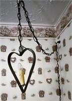 Metal hanging heart candle