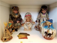 Native American Style Dolls, Statue & More