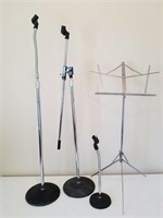 2 Microphone Stands & Sheet Music Stand