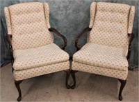 PAIR-BEAUTIFUL QUEEN ANNE PARLOR CHAIRS