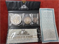 1970 Haiti 3 Silver Coin Proof Set 25 Gourdes 10