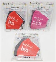 3 New Packages of "Safe Sips" Wine Face Masks -