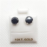 $300 10K  Black Moissanite (1.5ct) Earrings