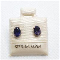 $50 Sterling Silver Lolite 6X4mm Earrings