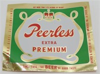 Rare Peerless Extra Premium NOS Beer Label