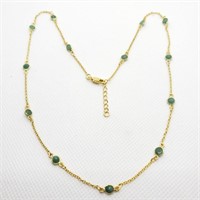 $250 Sterling Silver Emerald 18" Necklace