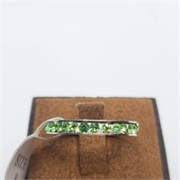 $50 Sterling Silver Green Crystal Ring