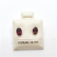 $50 Sterling Silver Garnet Earrings