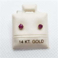 Ruby Yellow Or White Gold Random Piece Earrings