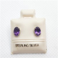 $50 Sterling Silver Amethyst Earrings