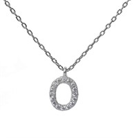 Oval Shape Shimmery Cz Necklace