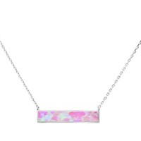 Pink Opal Bar Necklace