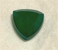 Natural 10.22 Ct Trillion Cut Emerald Gemstone