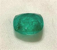 Natural 8.87ct Green Cushion Cut Emerald Gemstone