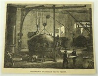 1881 Magazine Engraving Of Men Working In Factory
