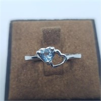 $50 Sterling Silver Blue Topaz Ring