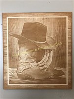 LASER ENGRAVED MAPLE WOOD "COWBOYS BEST"