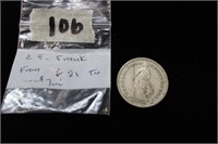Silver 1894 2 Franc Coin