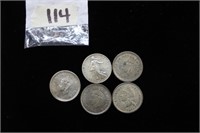 Silver 5 International Coins
