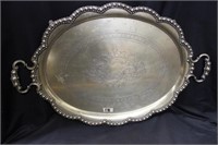Large Silver Plate Service Tray