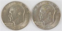 Two Denver Eisenhower Bi-Centennial Half Dollars