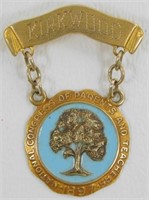 Vintage 10k Yellow Gold Enameled Pin with Tree