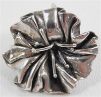 Sterling Silver Flower Pendant - Very Heavy