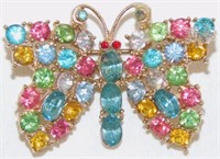 Vintage Jeweled Butterfly Pin
