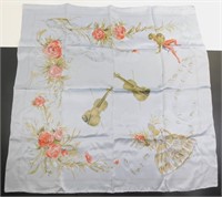 Vintage Hand Painted Silk Scarf - Music and