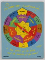 Vintage Wooden Puzzle: Sammy Sun, Learn the Days