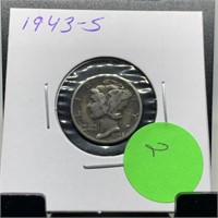 1943-S MERCURY SILVER DIME