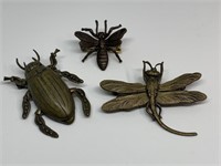LOT OF 3 VTG BUG THEMED BROOCHES/ PIN