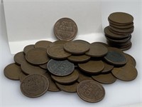 QTY 1 "ROLL" 50 UNSEARCHED WHEAT PENNIES