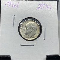 1961 ROOSEVELT SILVER DIME