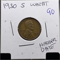 1930-S WHEAT PENNY HARDER DATE