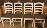 White & Gray Wooden Chairs (4)