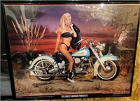 1950 HD Panhead FL & Girl Framed Poster