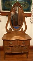Oak Princess Dresser w/ Beveled Mirror