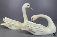 Wooden Swans 2pc