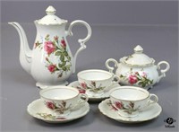 Teapot, Teacups & Saucers, Sugar Bowl Set 8pc