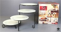 4 Tier Metal Buffet Servier w/Plates 5pc