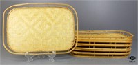 Vintage Bamboo Serving Trays 7pc