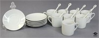 White Expresso Cups/Saucers/Spoons 20+